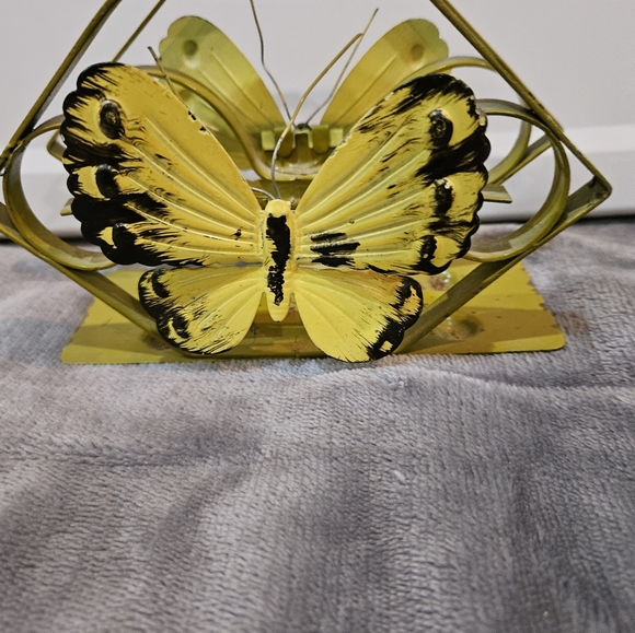 Vintage 70s mcm vibe metal Butterfly napkin holder - Picture 12 of 13